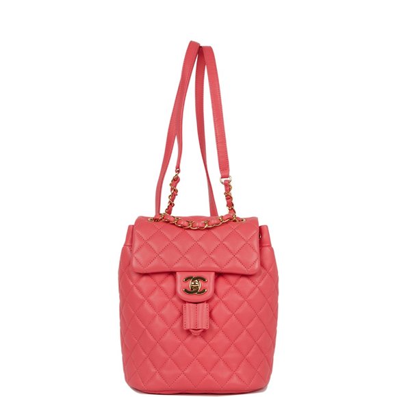 Chanel Mini Urban Spirit Backpack Rose Lambskin Gold Hardware - Picture 1 of 9